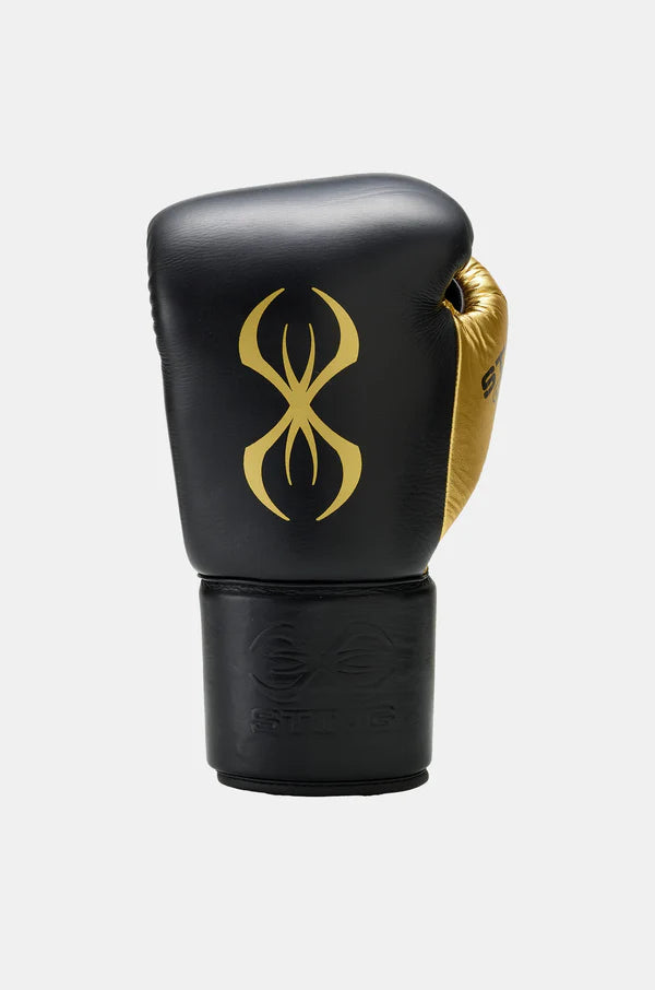 Sting Evolution Lace Up Boxing Gloves - Black