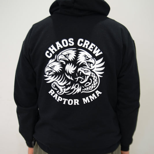 Back of hoodie. Printed Chaos Crew Art