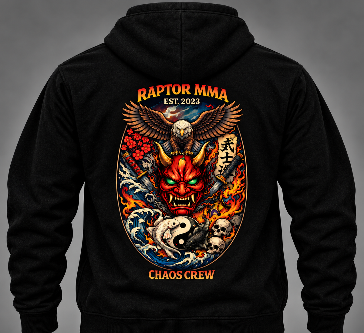 Raptor MMA Tattoo Collection – Oni Demon Hoodie